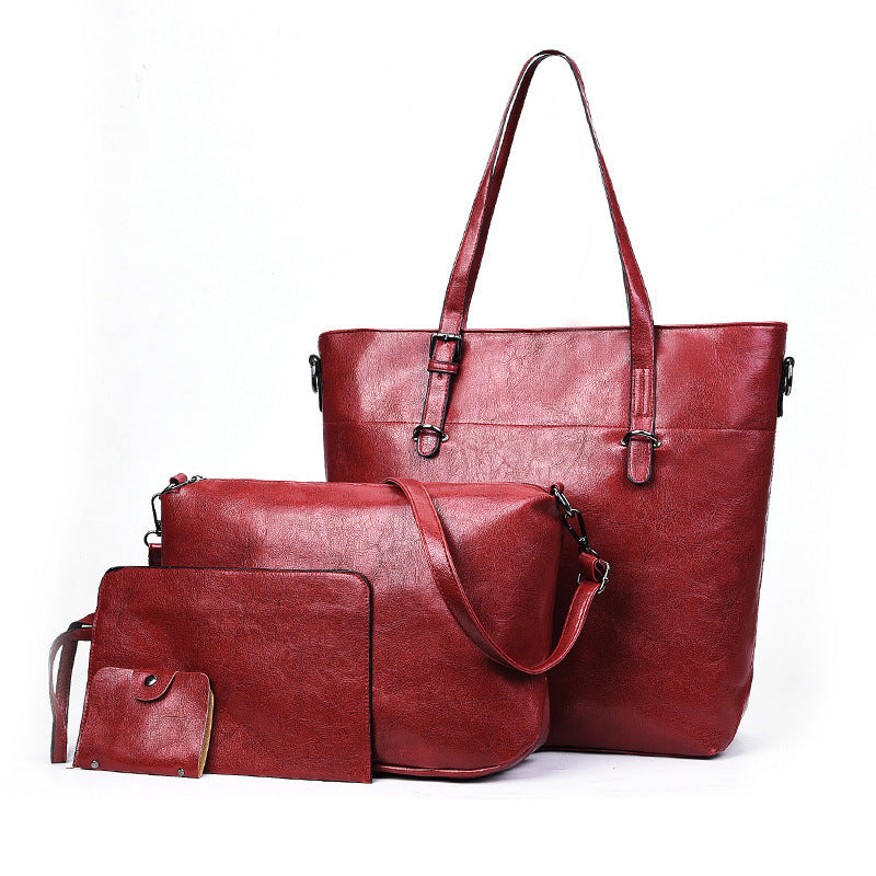 One-Shoulder Diagonal Bun Three-Piece Set