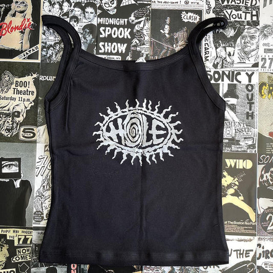 Punk Letter Print Pattern Top Vintage Gothic T-shirts