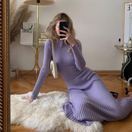 High Street Open Back Long Sleeve Dress