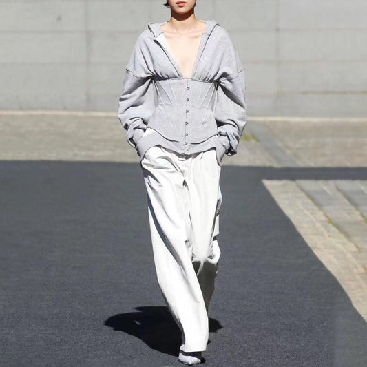 Sports wind belt hoodie