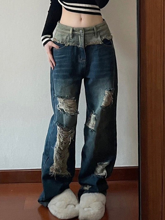 Splice Vintage Ripped Jeans